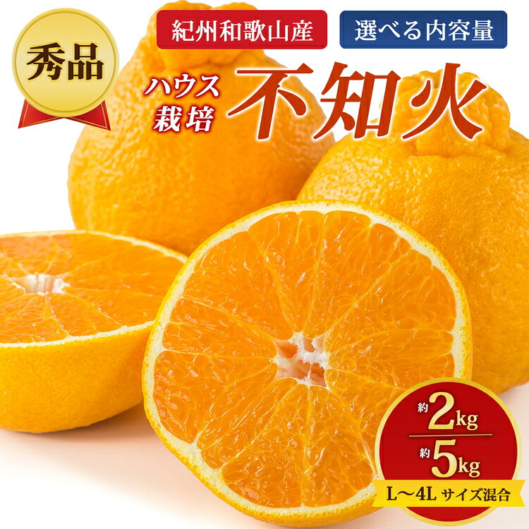 【ふるさと納税】＼選べる内容量／【秀品】紀州和歌山産 ハウス栽培 不知火 約2kg、約5kg L～4L サイズ混合