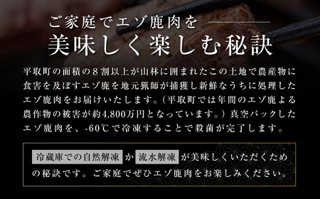 【ヘルシー/やわらかい】平取町産エゾシカ肉ジンギスカン ロース味付き500g×2パック 計1kg BRTS002
