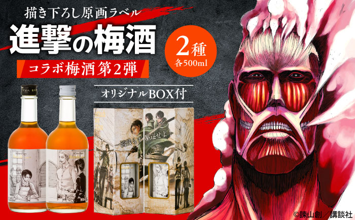 描き下ろし原画ラベル「進撃の巨人」梅酒-Bande- 500ml×2(化粧箱入)　日田市 / 株式会社おおやま夢工房 梅酒 本格梅酒 梅 [ARCW014]