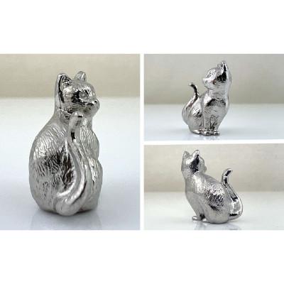 ふるさと納税 南アルプス市 純プラチナ製(Pt999) 幸運かぎしっぽネコ ミニチュアオブジェ |  | 01