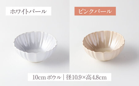 【美濃焼】ロータス 28cm長皿・10cmボウル ペアセット ホワイトパール×ピンクパール【一洋陶園】うつわ ペア セット[MFQ034]