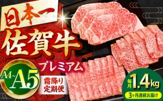 【全3回定期便】佐賀牛 プレミアム霜降り定期便【田中畜産牛肉店】 [HBH025]
