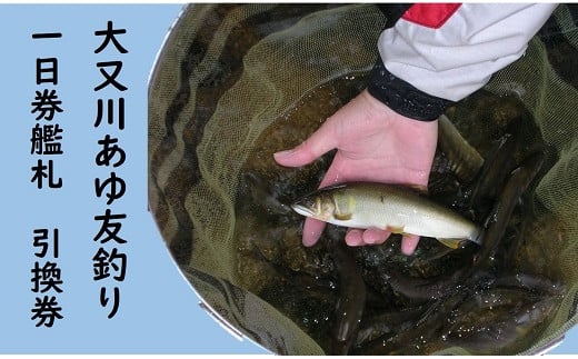 
大又川 アユ 友釣り 一日券鑑札 引換券 三重県熊野市 鮎
