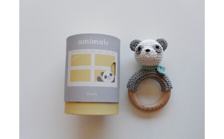 HOPPL　手編みamimals（アミマルズ） ガラガラ Panda