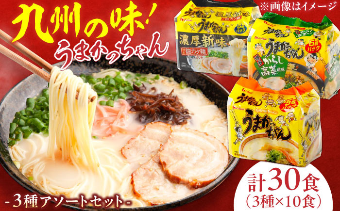 
                  うまかっちゃん3種アソートセット　豚骨・高菜・濃厚新味　 合計30食(各5袋×2パック) ラーメン らーめん 豚骨 とんこつ はかた たかな 豚 ぶた 博多 福岡 九州 濃いめ インスタント 袋麺 乾麺 時短  広川町/亀井通産（株） [AFAR031]
                