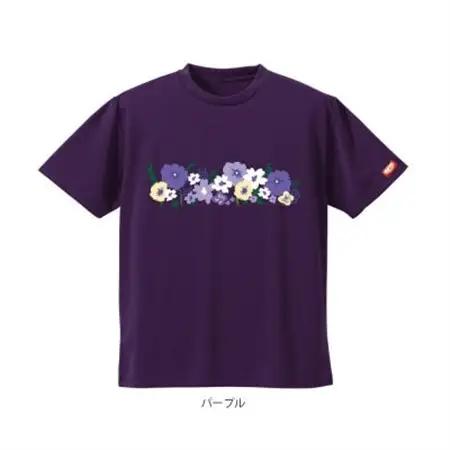JTTA公認　卓球ユニフォーム【男女兼用(ドライ):XLサイズ】フラワー2　パープル【1671151】