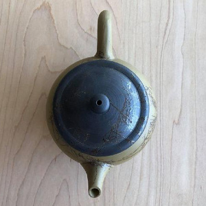 三代片山白山作 緑泥藻がけ茶銚（木） 陶器 常滑焼 やきもの お茶 茶器 急須 茶道具 日本茶 食器 和 伝統工芸 工芸品 陶製茶こし 日本六古窯 名工 キッチン雑貨 キッチン用品 日用品 ティーポッ
