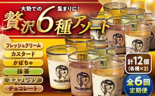 【全6回定期便】プリン アソートセット贅沢6種 計12個セット(6種 × 各2個) / ぷりん おすすめ 食べ比べ フレッシュクリーム クリーム カスタード かぼちゃ 抹茶 エスプレッソ チョコレート スイーツ 洋菓子 人気 デザート アソート 神奈川県 葉山町 国産 冷蔵【(有)マーロウ】 [ASAY029]