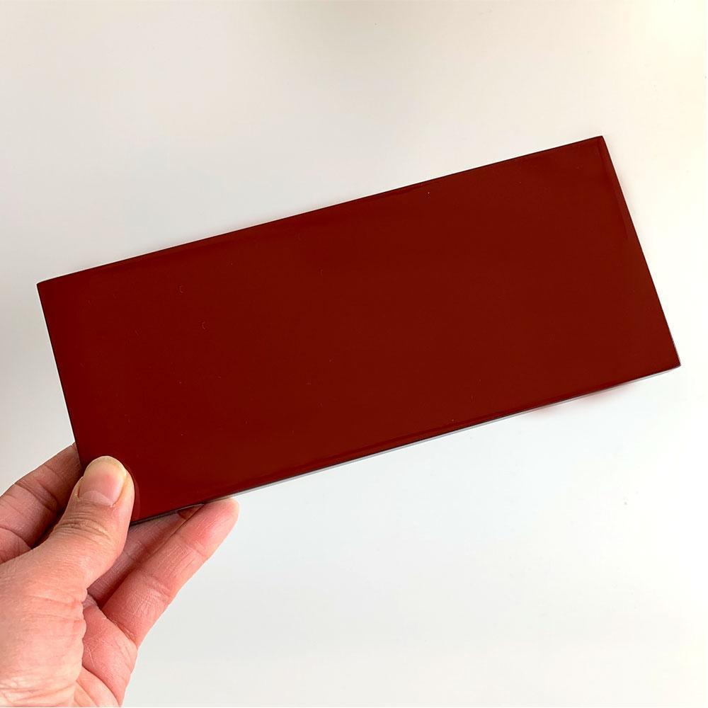 木製 短冊板 花台 敷板 黒/朱 7号(21cm)【YG355】