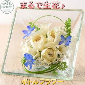 みずみずしいドライフラワー！バラのボトルフラワー【長期保存】 岩手県 北上市 I0026  （ パルテール )  花 観賞用 アレンジ プレゼント ギフト 誕生日 お祝い クリスマス 卒業 入学 バレンタインデー ホワイトデー 贈答 母の日 父の日 敬老の日 感謝 退院 快気祝い プロポーズ ご褒美 生花 季節の花 赤 白 黄色 ピンク オレンジ 青 紫 寄せ植え 鉢植え ガーデニング 庭 玄関 リビング 部屋 客間 オフィス 開店祝い 周年祝い 退職祝い 就職祝い 還暦 成人 記念日 花 