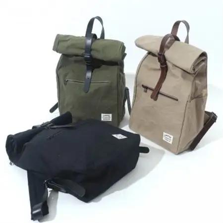 ALBERTON社の米軍帆布ARMY DUCKのロールバックパック　カーキードラブ色【1679125】