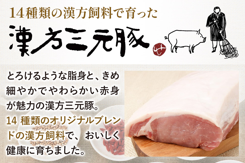 漢方和牛・漢方三元豚バラエティーセット【餃子、ウィンナー、味付きホルモン、ひとくち焼肉、カルビみそ漬け】