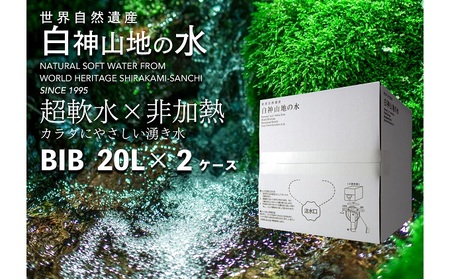 天然水 20L × 2ケース 白神山地 ミネラルウォーター 軟水 天然水