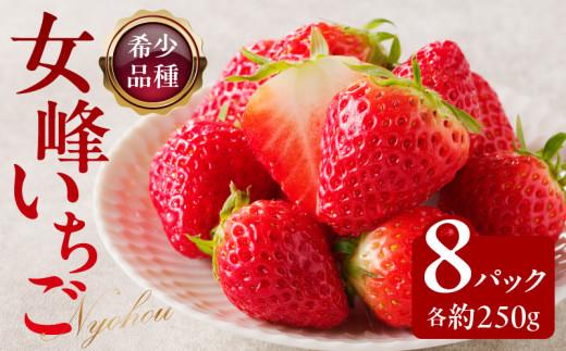 高松産季節の果物＜希少品種　女峰いちご＞約250g×8パック入り【2027年1月中旬～2027年6月中旬配送】