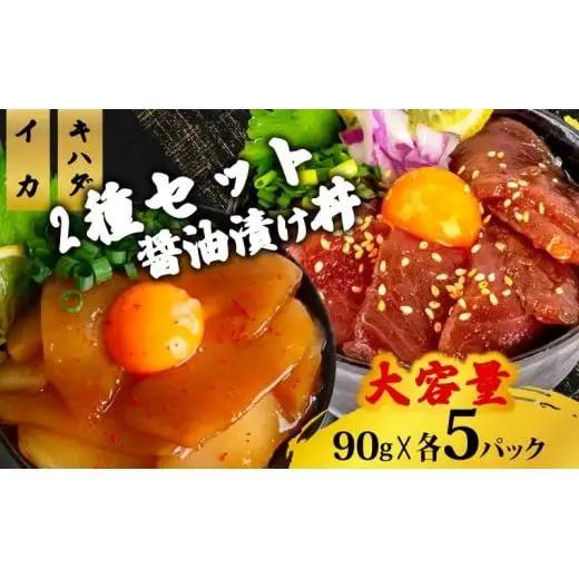 2種 醤油 漬け丼 90g×各5パック キハダマグロ イカ まぐろ