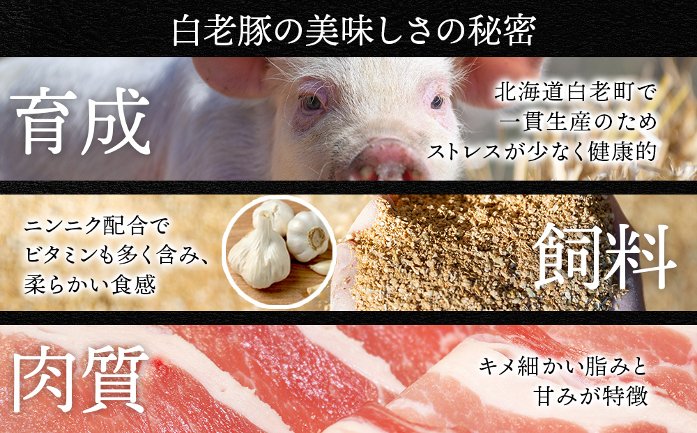 北海道産 白老豚 ウデ 小間切れ スライス 400g×６パック BV013_イメージ3