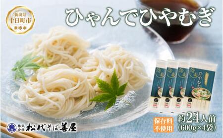 ひやむぎ ひゃんで 600g×4袋 約24人前 乾麺 ひやむぎ