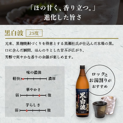 枕崎の定番焼酎【黒白波】900ml×4本セット　A6−157【配送不可地域：離島】【1640551】