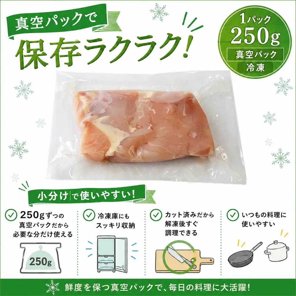 鶏肉 岩手県産 鶏むね肉 1.5kg （250g×6袋） カット済み 小分け 冷凍 真空パック 鶏ムネ  ／ 肉の横沢