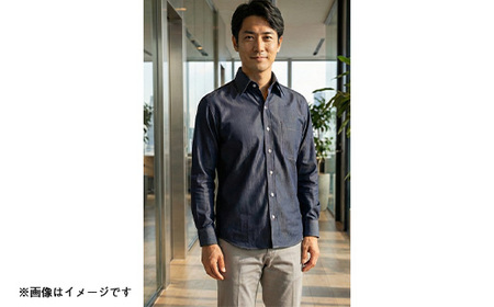 スーピマデニムのプレミアムシャツ(Mサイズ)