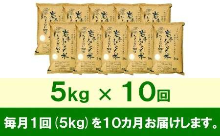 3人に1人がリピーター!☆全10回定期便☆ 岩手ふるさと米 5kg×10ヶ月（計50kg） 令和5年産  一等米ひとめぼれ 東北有数のお米の産地 岩手県奥州市産 [U0145]