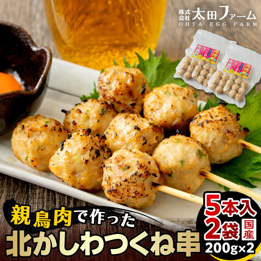 【ふるさと納税】北かしわつくね串　5本入り2袋（200g×2） | 肉 お肉 にく 食品 惣菜 人気 おすすめ 送料無料