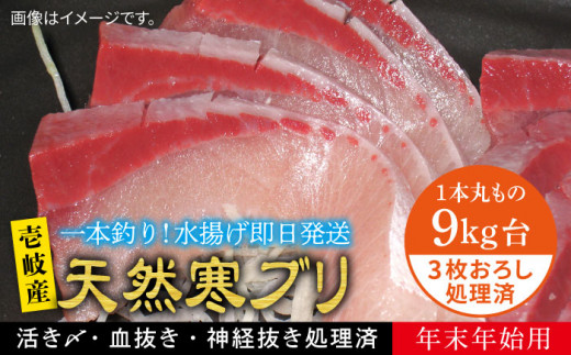 【11/1〜1/15お届け 年末年始用】天然 寒ブリ（9キロ台・3枚おろし） 《壱岐市》【壱岐島　玄海屋】[JBS036] ぶり 寒ぶり ブリ 魚 刺身 しゃぶしゃぶ   25万 300000 300000円 30万円