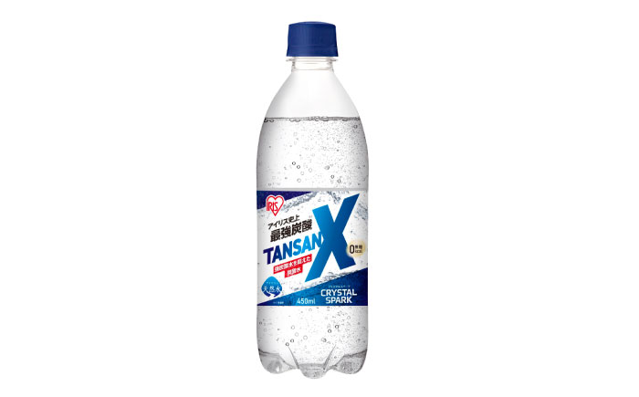 アイリス史上最強炭酸！TANSAN X 炭酸水 450ml×24本 / 炭酸水 強炭酸 ソーダ 炭酸 ペットボトル / 佐賀県 / アイリスオーヤマ株式会社 [41ACAA103]