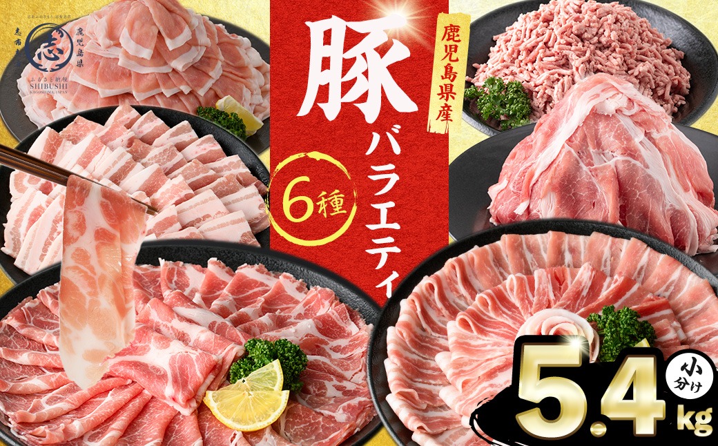鹿児島県産 豚肉 バラエティ セット6種 計5.4kg b5-201