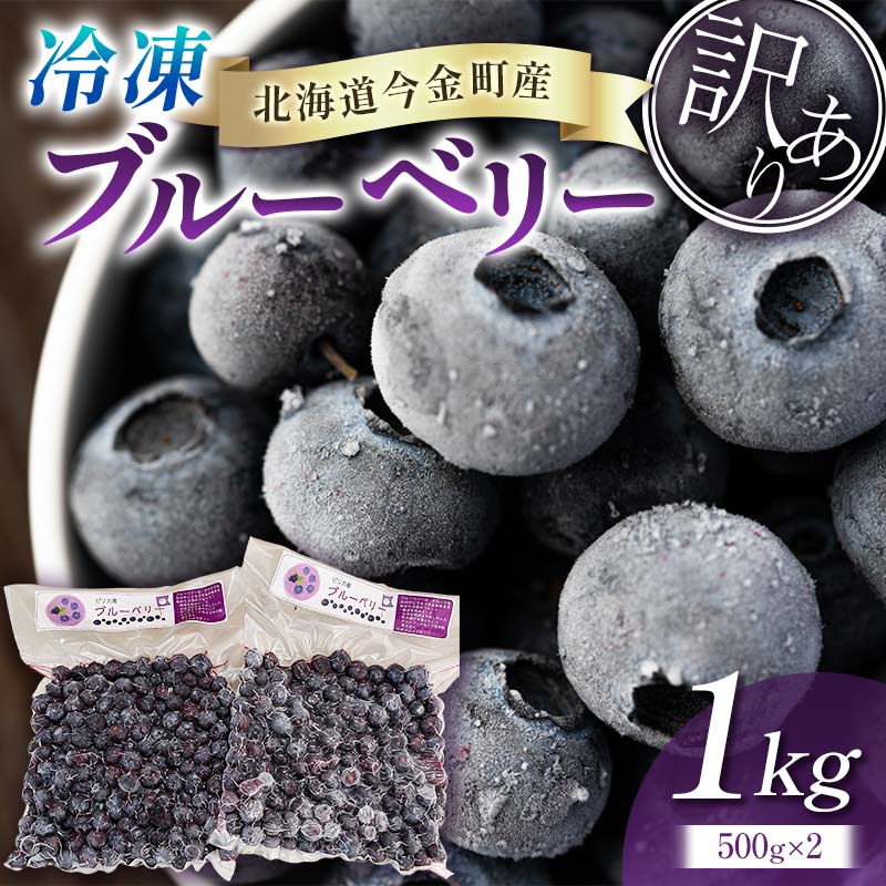 【ふるさと納税】【訳あり・数量限定】北海道今金町産 冷凍ブルーベリー1kg(500g×2パック) 北海道 ブルーベリー 冷凍 1kg 果物 フルーツ 小分け ジャム スムージー ヨーグルト F21W-498