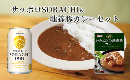 ビール・カレーセット SORACHI1984 地養豚カレー ビール・カレーセット【缶ビール8缶 カレー4箱】