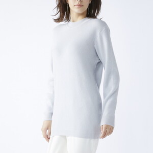 【訳あり 限定数量】カシミヤ100% チュニック セーター ブルーグレー 1枚 レディース Fサイズ 26271F ｜ カシミア ニット フリーサイズ