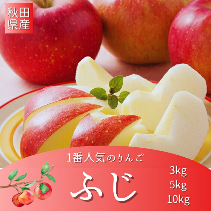 【ふるさと納税】秋田県産 りんご ふじ 訳あり 約3・5・10kg 家庭用 リンゴ 旬 ふじりんご 果物 フルーツ 甘い 秋田県 【BARUバイオジャパン吉村（株）】[H5-9901]