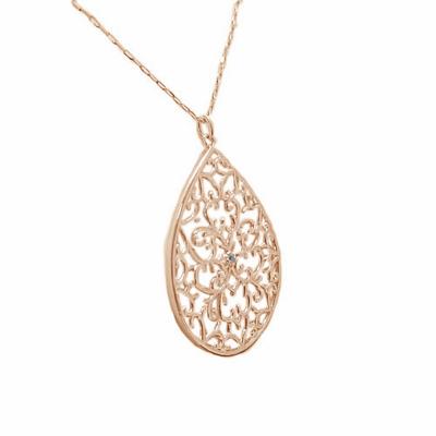 ふるさと納税 甲府市 K18ピンクゴールド高級ダイヤペンダント、透かし柄アンティークデザイン【51995-3】 |  | 01