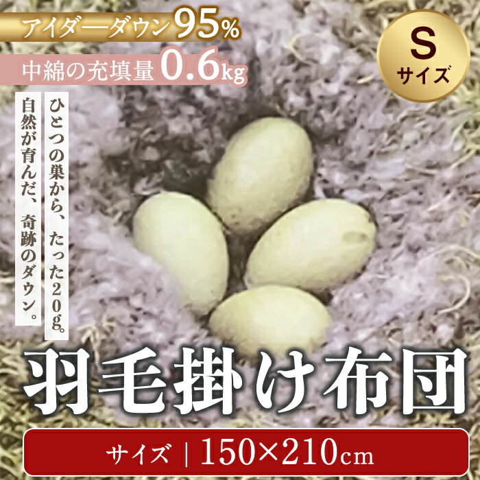【ふるさと納税】羽毛合掛ふとん SL アイスランドアイダーダウン95% 0.6kg | ヨコ約150cm×タテ約210cm 布団 掛け布団 ダウン 羽毛布団 羽毛 アイダーダウン 毛布 静岡県 小山町 送料無料