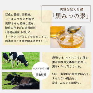 国産 希少 幻の牛 黒毛和牛 黒みつ牛 ロース ステーキ 200g 3枚 【九戸屋肉店】 牛 肉 和牛 高級 稀少 牛肉 ビーフ 赤身 赤身肉 600g 600グラム 厚切り ビーフステーキ ビフテキ