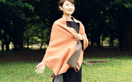 ストール CLEMATIS 接結カラフルストール ( たたきポケット・オレンジ・Fサイズ ) | レディース メンズ おしゃれ シンプル マフラー 秋冬 秋 冬 プレゼント ギフト 新潟県 五泉市 株