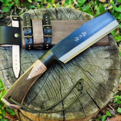 ふるさと納税 南国市 曲がり焚き火鉈 黒両刃【黒ツバ輪】[柄角度/標準型]