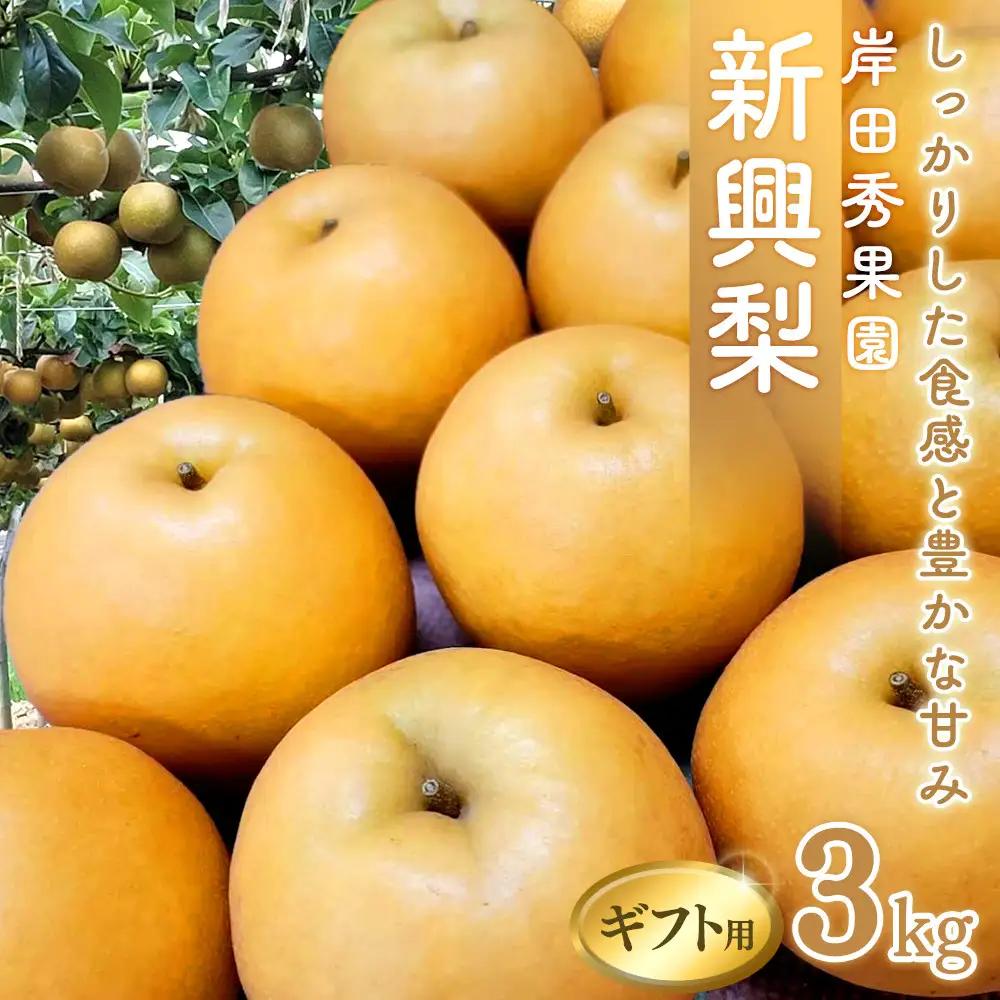 梨 岸田秀果園 新興梨 (ギフト用) 3kg 10月頃お届け