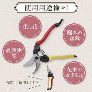 小野鉄 剪定鋏 プロ 210mm 赤黄柄 右手用 雑貨 日用品 民芸品 工芸品 伝統技術 高級炭素鋼 