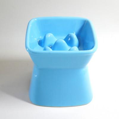 ふるさと納税 瑞浪市 美濃焼　陶器製ペット用フードボウル【高台傾斜カラーフードボウル/トルコブルー】【pet166】