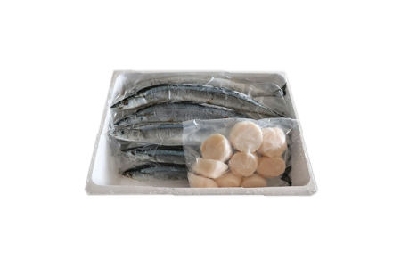 冷凍生さんま5尾×5P、ほたて貝柱200g×2P C-36038