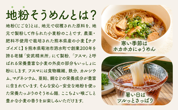 地粉の薫(かおり)そうめん 200g×10袋 合計2kg 自然栽培小麦100%