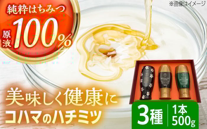 
            コハマのハチミツ 500g 3本セット 蜂蜜 はちみつ ハチミツ 国産 ギフト 沖縄市 / 農業生産法人株式会社小浜養蜂場 [BCAQ005]
          