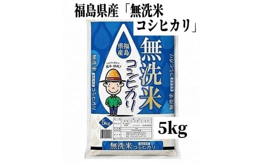 No.3051 【令和7年産 新米先行予約】福島県産米「無洗米コシヒカリ」精米 5kg  1袋