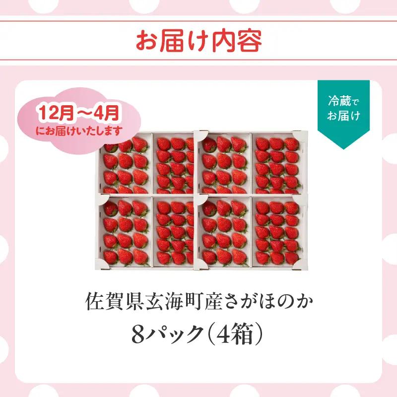 玄海町産いちご さがほのか 8パック ／ さがほのか【B248】
