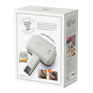 Toffy ハーフホットサンドメーカーK-HS3　カラー：アッシュホワイト【kt072-006-2】ﾎｯﾄｻﾝﾄﾞ 家電 ｸｯｷﾝｸﾞ ﾗﾝﾁ ｶﾌｪ 朝食 ｷｯﾁﾝ ｺﾝﾊﾟｸﾄ ｻｲｽﾞ