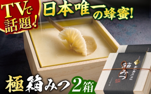 【12月～3月限定発送】極箱みつ 2個セット 計800g (400g×2個) 蜂蜜 はちみつ ハチミツ 高級 濃厚 バター ハニー クリーム 箱蜜 蜂蜜 広川町 / 株式会社九州蜂の子本舗 [AFAI014]