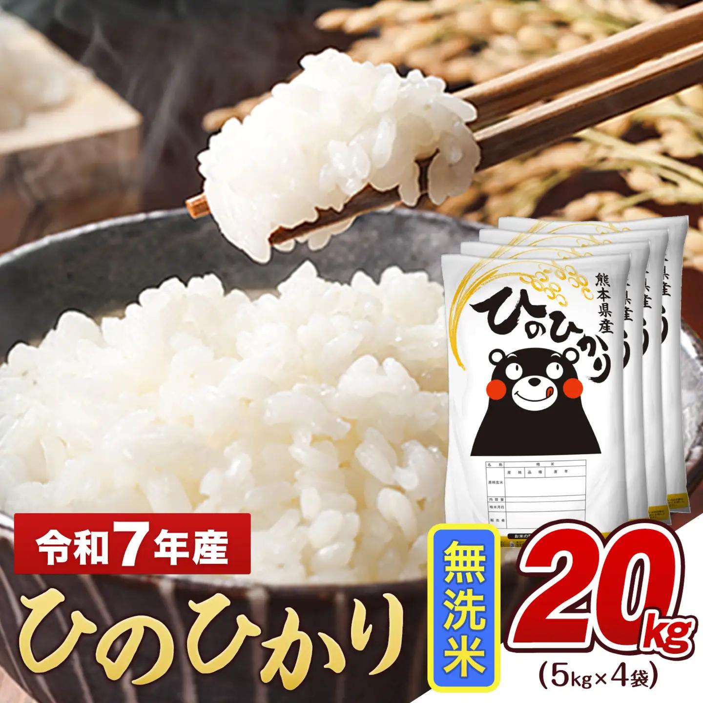 無洗米 令和7年産 ひのひかり 20kg 無洗