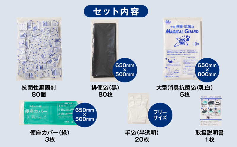 【スピード発送】非常用 簡易トイレ 80回セット 携帯トイレ 防災 日本製 099H3112
